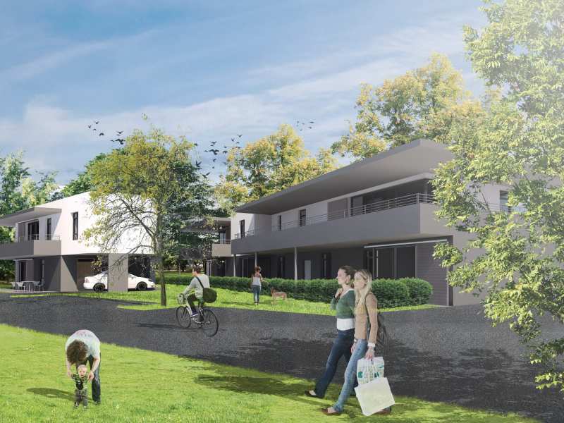 3D-Graphik Wohnen mit Schlossblick 1